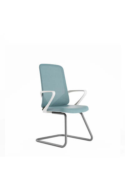 prowork Joey Conference Mesh Chair with Adjustable Height & Fixed Arms - Blue