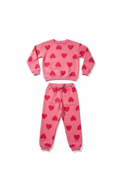 HÜMAKİDSWEAR طقم رياضي للفتيات من New Season Kalı بتصميم قلب