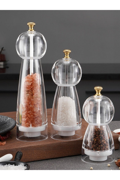 YNSK Luxury |   Purex |   Acrylic Salt and Pepper Grinder Spice Grinder Transparent with Luxury Gold Detail