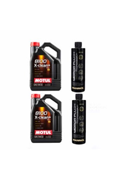Motul Pack: 2x 8100 X-clean Plus 5W30 5L engine oil + 2x Mannol Motor Flush 4...