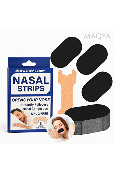 MAQYA KOZMETİK HORLAMA ÖNLEYİCİ UYKU DÜZENLEYİCİ BURUN BANDI 5 ADET VE AĞIZ B...