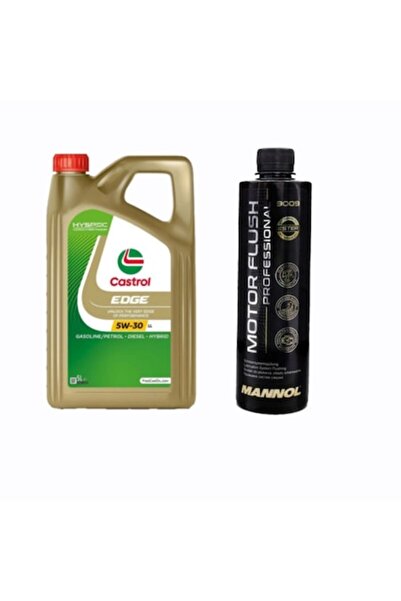 CASTROL Ulei de motor Edge LongLife 5W-30 5L + Mannol Motor Flush 450ml (Pachet)