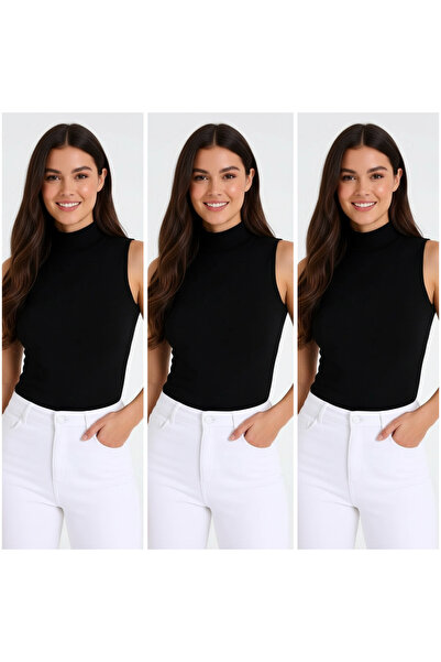 CAXBERN Women's Zero Sleeve Body Suit 3-Piece Set Economic and Affordable