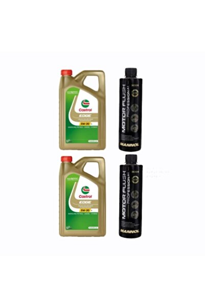 CASTROL Pachet: 2x Ulei de motor Edge LongLife 5W-30 5L + 2x Soluție de spălare motor Mannol 450ml