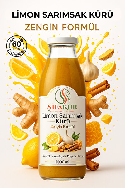 ŞİFAKÜR BİTKİSEL SAĞLIK ÜRÜNLERİ Limon Sarımsak Kürü 1000 ml | Propolisli Zen...
