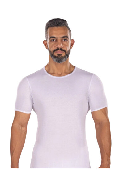 Drosh Men's half-sleeve white T-shirt, 6 pieces