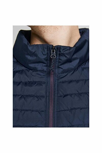 Jack & Jones Plus Men's Navy Blue Jjemulti Bodywarmer Collar Noos Pls Plus Size Vest 12205347-Navyblaze