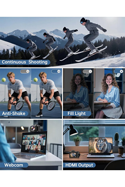 Makrystorm 8K Digital Camera, DSLR camera for Photography, 88MP Autofocus WiFi Vlogging Camera with 128GB Card