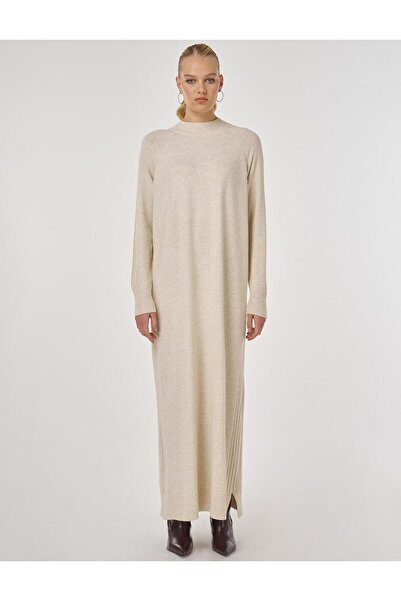 Kayra Reglan Sleeve Knitwear Dress Cream
