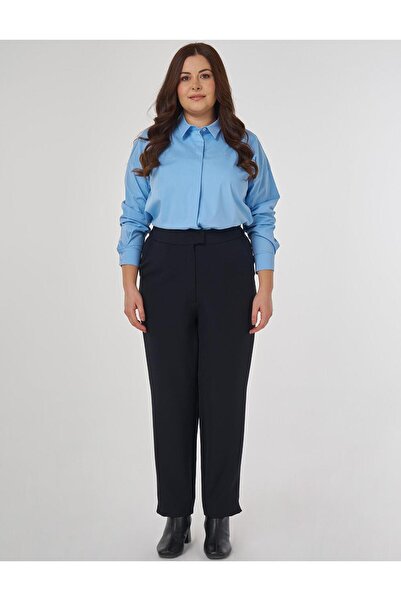 Kayra Pocket Detailed Fabric Trousers Black