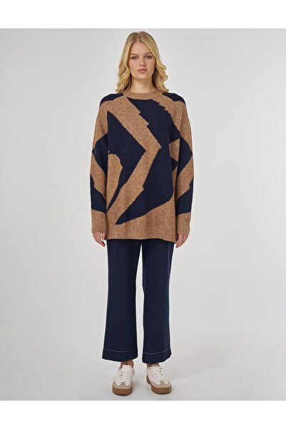 KYR Color Block Knitwear Tunic Beige