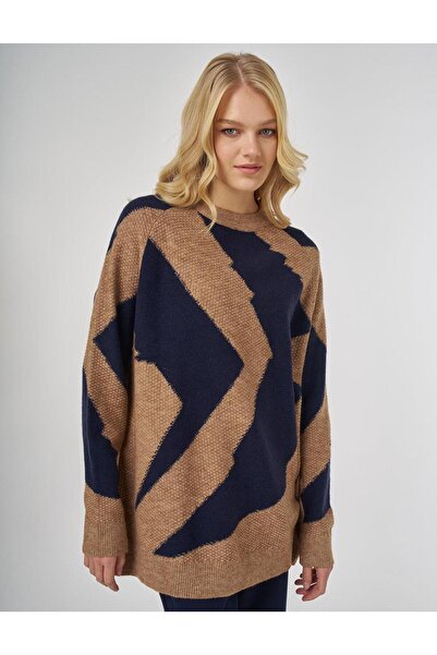 KYR Color Block Knitwear Tunic Beige