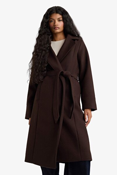 DeFacto Regular Fit Belted Cashmere Coat F1207Ax25Wn