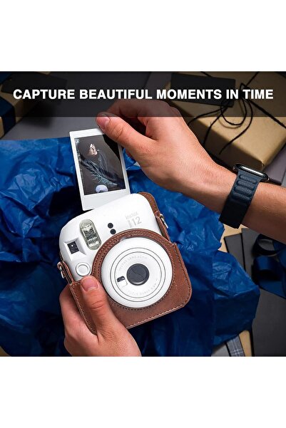MAKINGTEC Case for Fujifilm Instax Mini 12 with Adjustable Shoulder Strap and 64-Pocket Mini Photo A