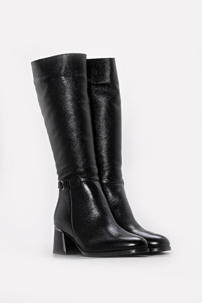 FAST STEP Genuine Leather & Fur Women's Wedge Heel Boots 064Kza267