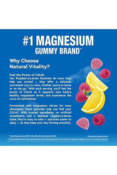 Natural Vitality Raspberry-Lemon Anti-Stress Gummies (120 Pieces)