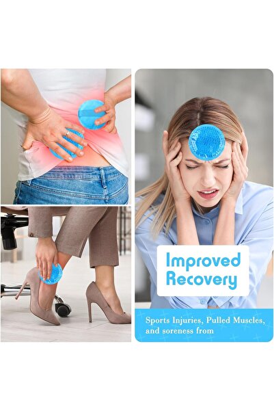 AZONEE Gel Ice Pack, Small Reusable Hot & Cold Compress, 6 Pack (Blue)