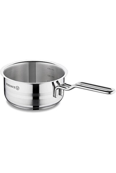 KORKMAZ Astra2 Steel Sauce Pot, 14 cm Diameter, Silver