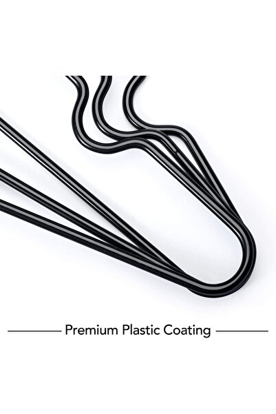 House Day 40-Pack Black Metal Hangers - Non-Slip Rubber Coated 16 inch Heavy ...