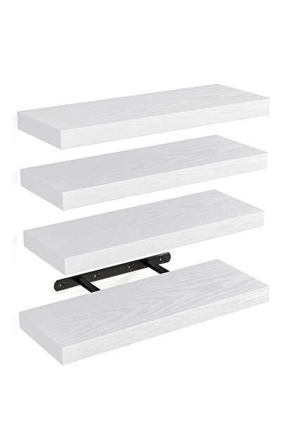 Generic 4Pcs White Floating Wall Shelves Wall Mounted Storage Rack