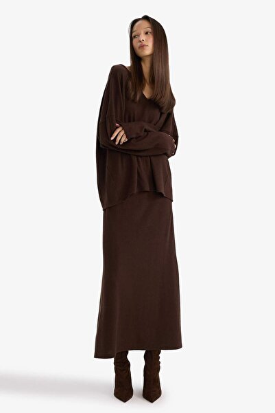 DeFacto Normal Waist Belted Midi Skirt G6521Ax25Au