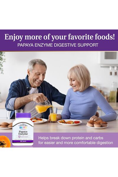 21st Century , Papaya Enzyme, 100 Chewable Tablets