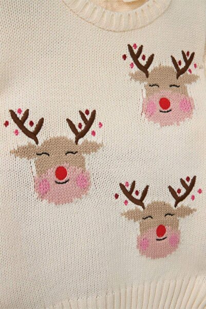 DeFacto Baby Girl New Year's Themed 2-Piece Set Knitwear Sweater Bottom F2679A525Wn