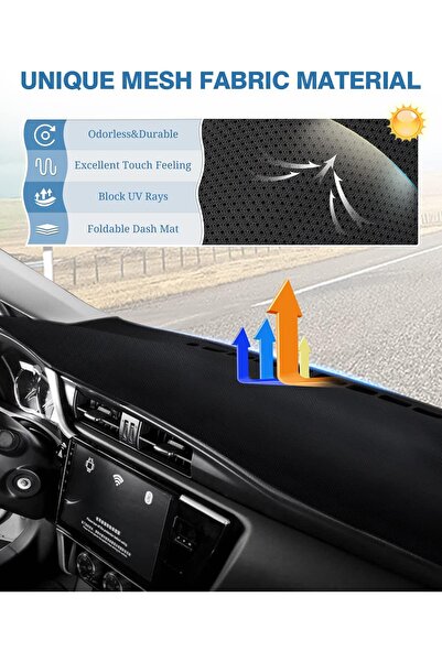 FIILINES Dash Cover for Toyota Corolla 2014-2018 (Black)