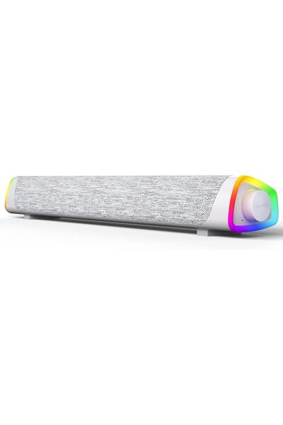 EXCEFORE R30 Plus USB-Powered Bluetooth V5.3 PC Soundbar with RGB Lights (Grey)
