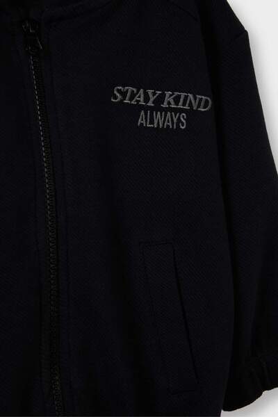 DeFacto Baby Boy Printed Hakim Collar Zippered Cardigan G3761A525Wn