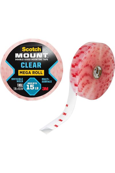 Scotch Mount Transparent Double-Sided Mounting Tape 2.5cm x 11.4m