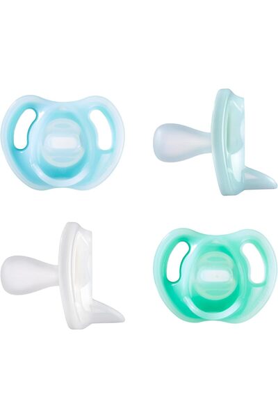 tommee tippee لهاية سيليكون خفيفة الوزن للغاية، من 0 إلى 6 أشهر، 4 قطع، أزرق ...