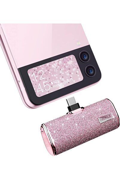 İWALK Portable Charger 4500mAh Ultra-Compact Power Bank USB-C Diamond-Pink
