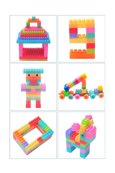 Generic Toddler Building Blocks, Baby DIY Building Blocks Loose Safe Toy Bricks (158 Pieces Set)