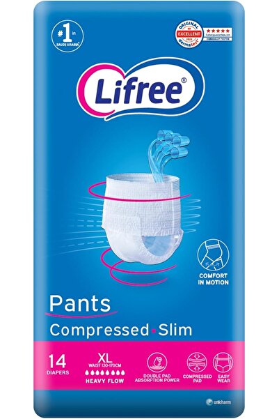 Lifree Slim Culotte Adult Diaper Pants, XL Size, Jumbo Pack, 14 Pieces