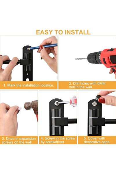 PAHTTO Motorcycle Helmet Holder Wall Mount - 180° Rotating, Double Hook