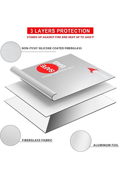 Generic Colcase Fireproof Document Bag, Silicone-Coated Waterproof, 15 x 11 in, Silver