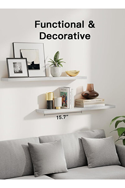 Generic 4Pcs White Floating Wall Shelves Wall Mounted Storage Rack