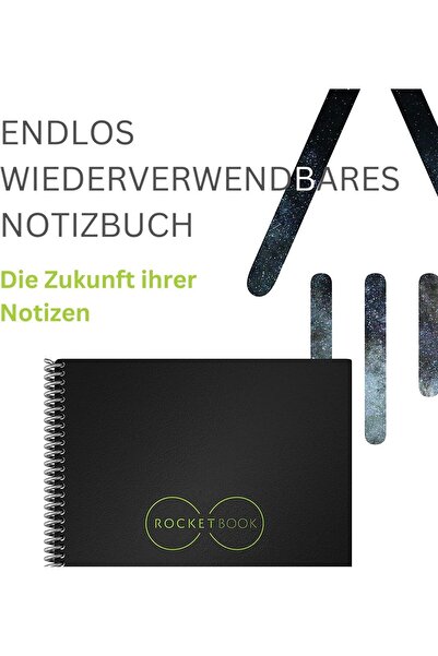 Generic Rocketbook Reusable Smart Notebook (Executive 6×8.8 in) with Pilot Frixion Pen & Microfiber Cloth,