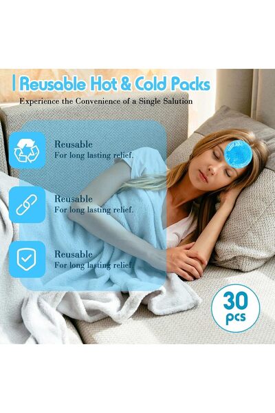 AZONEE Gel Ice Pack, Small Reusable Hot & Cold Compress, 6 Pack (Blue)