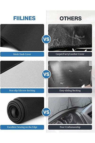 FIILINES Dash Cover for Toyota Corolla 2014-2018 (Black)