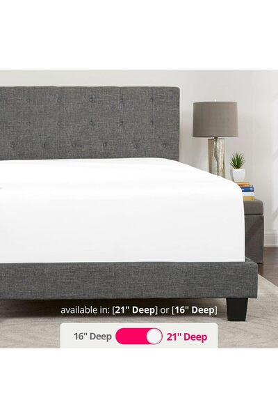 genernic Deep Pocket Fitted Sheet for King Pillowtop Mattress 17-21" - White - DeaLuxe
