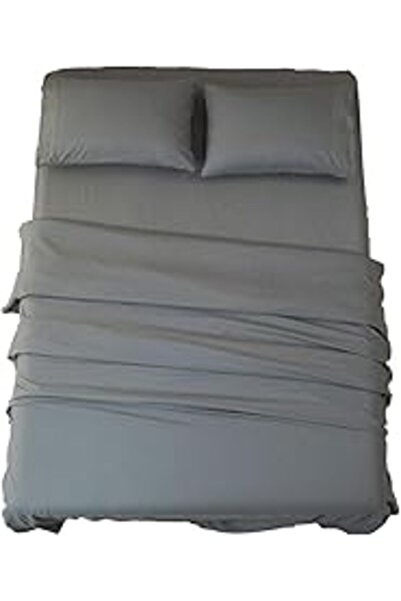 SONORO KATE Ultra-Soft Microfiber Sheet Set 1800 TC, 4-Piece Queen Dark Gray