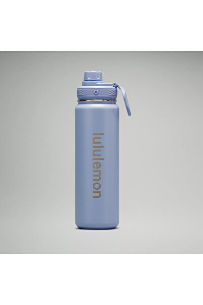 Alo lululemonStainless steel sports vacuum insulated water bottle, with a capacity of 710 milliliters.