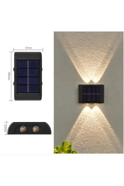 Choice XBD001(4LED warm) 4LED Beads Up and Down Light Solar Powered Waterproo...