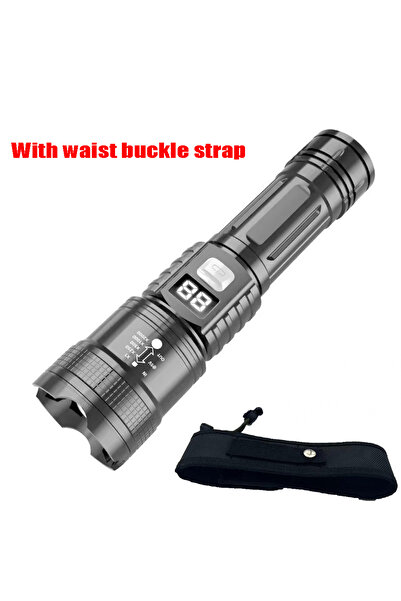 Choice مع حقيبة 1500000LUM مصباح يدوي LED عالي الطاقة من النوع C قابل لإعادة الشحن ومصباح قابل للتكبير والتصغير للاستخدام في الهواء الطلق C