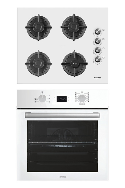 KUMTEL Digital Plus 15 Programlı 2'li Beyaz Ankastre Set (Ocak-Fırın)