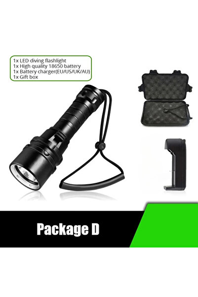 Choice مصباح يدوي قوي للغوص LED T6/L2 W8773-T6 فائق السطوع احترافي تحت الماء IP68 مقاوم للماء