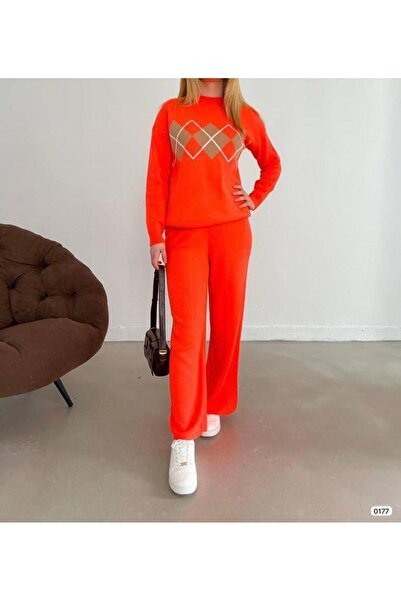 Modafeminen Knitwear set tr0177 orange