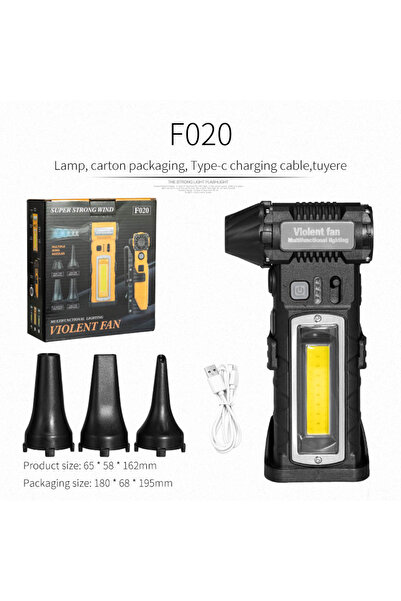 Choice F020 black Car Handheld Hair Dryer Violent Fan Usb Charging Outdoor Fan Car Vacuum Cleaner Dust Blow